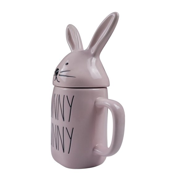 Rae Dunn Hunny Bunny Pink Easter Mug with Ears Topper Traditional LL Magenta - Picture 3 of 10